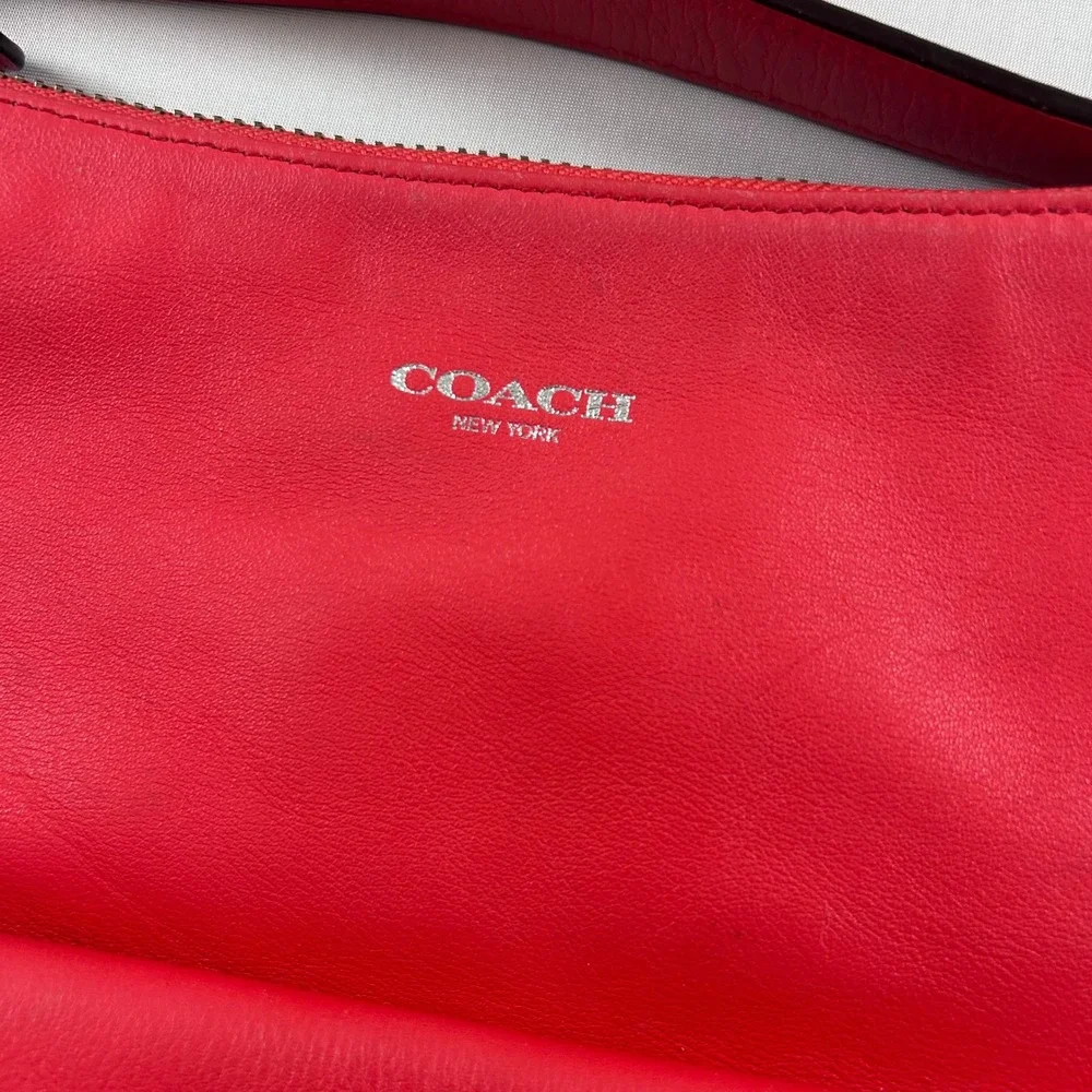 Coach Legacy Courtenay Hobo Purse 2 Way Shoulder Bag Bright Coral Style #22381